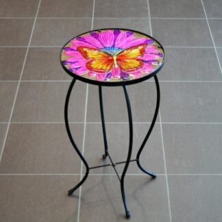 Glass Top Iron Stand Table